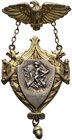 Stuttgart-(Bad) Cannstatt. Einseitige, tragbare Medaille aus vergoldetem Silber 1927 unsigniert, auf das Volksfestschießen - 1. Meisterschaft Kleinkal...