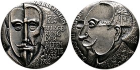 Wallenstein. Albrecht von Wallenstein 1627-1634. Mattierte Silbermedaille 1982 von K. Räsänen, auf den 350. Jahrestag der Schlacht an der Alten Veste ...