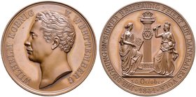 Württemberg. Wilhelm I. 1816-1864. Bronzemedaille 1841 von H.F. Brandt, auf sein 25-jähriges Regierungsjubiläum. Büste nach links / Wirtembergia und C...