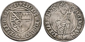 Würzburg-Bistum. Gottfried IV. Schenk von Limburg 1443-1455. Konventions-Schilling o.J. (1454). Münzvereinigung mit Anton von Bamberg und den Markgraf...