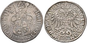 Würzburg-Bistum. Melchior Zobel von Giebelstadt 1544-1558. Taler 1555. Ähnlich wie vorher. Helm. 55, Slg. Piloty 907, Dav. 9975, Schulten 3722.
selten...