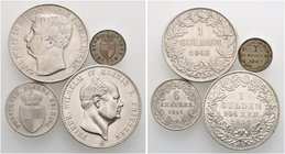 4 Stücke: HOHENZOLLERN. SIGMARINGEN, Gulden 1845, 6 Kreuzer 1841 und Kreuzer 1842 sowie unter PREUSSEN, Gulden 1852.
sehr schön, der spätere Gulden fa...