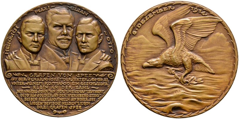 Medailleure. Goetz, Karl (1875-1950). Bronzemedaille 1914. Auf die Familie der G...