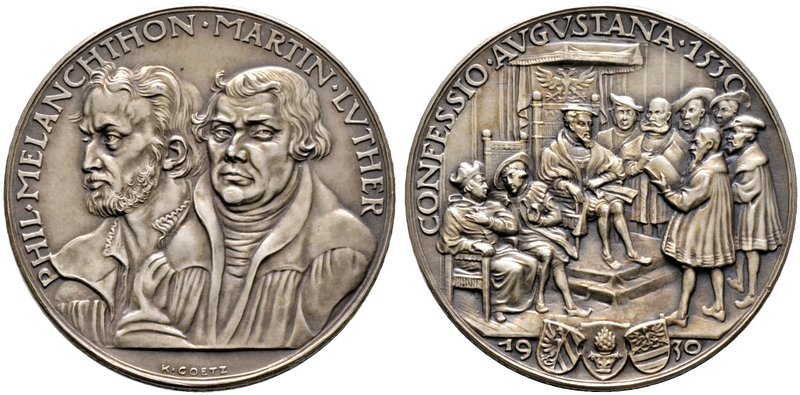 Medailleure. Goetz, Karl (1875-1950). Mattierte Silbermedaille 1930. Auf die 400...