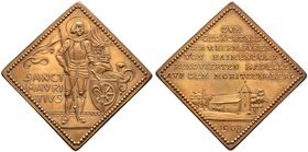Medailleure. Goetz, Karl (1875-1950). Bronzene Medaillenklippe 1908. Auf die Renovierung der Kapelle auf dem Moritzenberg durch Hermann Fürer von Haim...