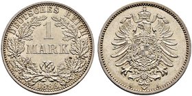 Kleinmünzen. 1 Mark 1883 A. J. 9.
selten in dieser Erhaltung, vorzüglich-Stempelglanz