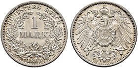Kleinmünzen. 1 Mark 1893 F. J. 17.
selten in dieser Erhaltung, Prachtexemplar, fast Stempelglanz