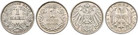 Kleinmünzen. Lot (2 Stücke): 1 Mark 1909 E (J. 17). Dazu: 1 Reichsmark 1925 D (J. 319).
selten, sehr schön-vorzüglich bzw. prägefrisch