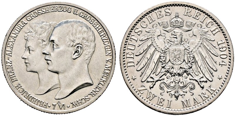 Silbermünzen des Kaiserreiches. MECKLENBURG-SCHWERIN. Friedrich Franz IV. 1897-1...