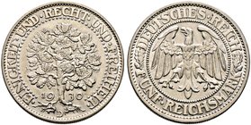 Weimarer Republik. 5 Reichsmark 1930 D. Eichbaum. J. 331.
selten, fast vorzüglich