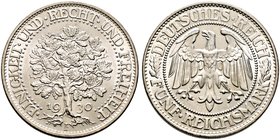 Weimarer Republik. 5 Reichsmark 1930 F. Eichbaum. J. 331.
seltenes, prägefrisches Prachtexemplar