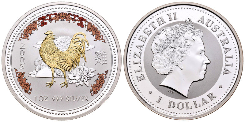 Australia. Elizabeth II. 1 dollar. 2005. (Km-no cita). Ag. 31,10 g. Coloured Edi...