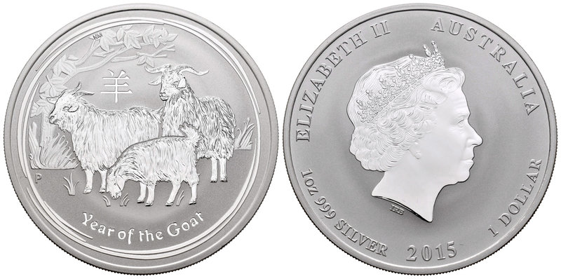Australia. Elizabeth II. 1 dollar. 2015. Perth. P. (Km-no cita). Ag. 31,10 g. Ye...