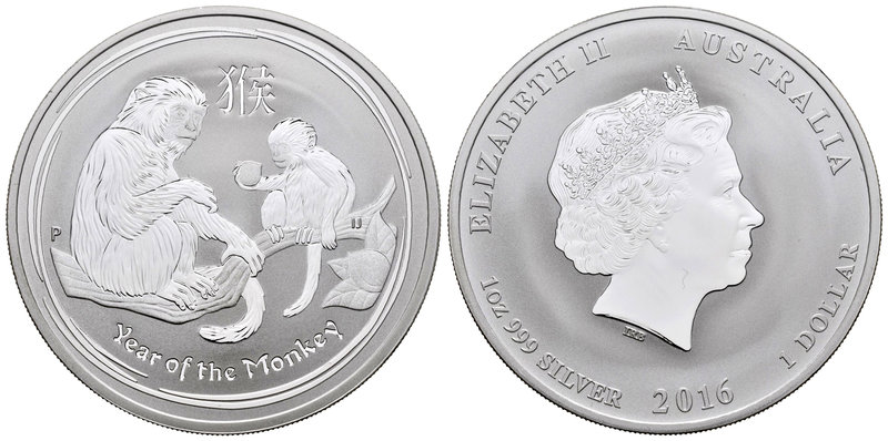 Australia. Elizabeth II. 1 dollar. 2016. Perth. P. (Km-no cita). Ag. 31,10 g. Ye...