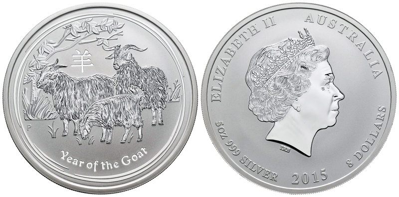 Australia. Elizabeth II. 8 dollars. 2015. P. (Km-2113). Ag. 155,52 g. Year of th...