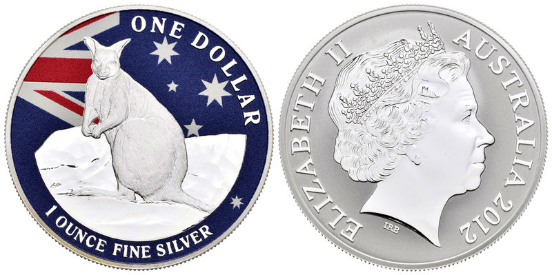 Australia. Elizabeth II. 1 dollar. 2012. (Km-1737 variante). Ag. 31,11 g. Colour...