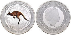 Australia. Elizabeth II. 1 dollar. 2017. Perth. P. (Km-no cita). Ag. 31,11 g. Coloured Edition. Kangaroo. Con certificado. PR. Est...40,00.