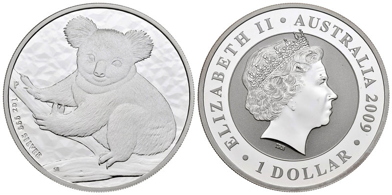Australia. Elizabeth II. 1 dollar. 2009. Perth. P. (Km-1111). Ag. 31,11 g. Koala...