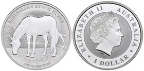 Australia. Elizabeth II. 1 dollar. 2016. Perth. P. (Km-no cita). Ag. 31,11 g. Stock Horse. PR. Est...25,00.