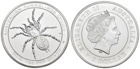 Australia. Elizabeth II. 1 dollar. 2016. Perth. P. (Km-no cita). Ag. 31,11 g. Spider. PR. Est...25,00.
