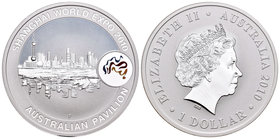 Australia. Elizabeth II. 1 dollar. 2010. Perth. P. (Km-1394). Ag. 31,11 g. Coloured Edition. Shanghai World Expo 2010. PR. Est...40,00.