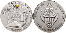 Belarus. 20 rublos. 2007. (Km-162). Ag. 28,28 g. Antique finish and crystal incrusted. PR. Est...35,00.