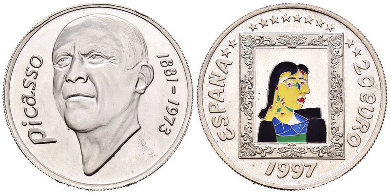 Spain. Juan Carlos I (1975-2014). 20 euros. 1997. Ag. 24,10 g. Pablo picaso. Col...