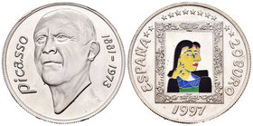 Spain. Juan Carlos I (1975-2014). 20 euros. 1997. Ag. 24,10 g. Pablo picaso. Coloured. UNC. Est...25,00.