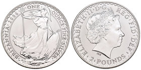 United Kingdom. Elizabeth II. 2 libras. 2006. IRB. (Km-1029). Ag. 31,11 g. Britannia. PR. Est...25,00.