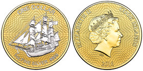 Cook Islands. Elizabeth II. 1 dollar. 2016. Ag. 31,22 g. Partial gold plated. PR. Est...45,00.