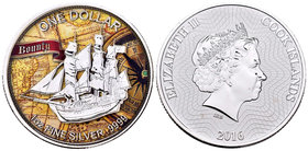Cook Islands. Elizabeth II. 1 dollar. 2016. Ag. 31,11 g. Bounty. Coloured. Tirada de 2000 piezas. Con certificado. PR. Est...40,00.