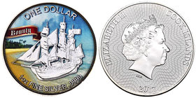 Cook Islands. Elizabeth II. 1 dollar. 2017. Ag. 31,11 g. Bounty. Coloured. Tirada de 2000 piezas. Con certificado. PR. Est...40,00.