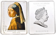 Cook Islands. Elizabeth II. 5 dollars. 2009. (Km-677). Ag. 25,00 g. Johannes Vermeer. Con certificado. 30 x 38 mm. PR. Est...30,00.