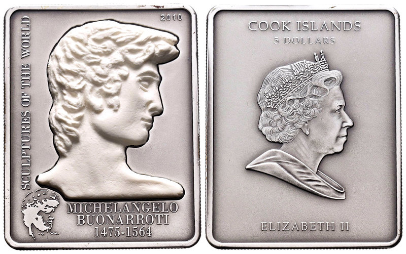 Cook Islands. Elizabeth II. 5 dollars. 2010. (Km-1251). Ag. 25,00 g. David de Mi...
