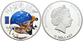 Cook Islands. Elizabeth II. 10 dollars. 2014. (Km-1675). Ag. 50,00 g. Reverso multicolor. PR. Est...175,00.
