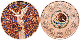 Mexico. Onza. 2016. México. Ag. 31,11 g. Coloured Edition. Gold Plated. Mayas. Con caja y certificado. PR. Est...50,00.