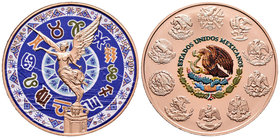 Mexico. Onza. 2017. México. Ag. 31,11 g. Coloured Edition. Zodiaco. Con caja y certificado. PR. Est...50,00.