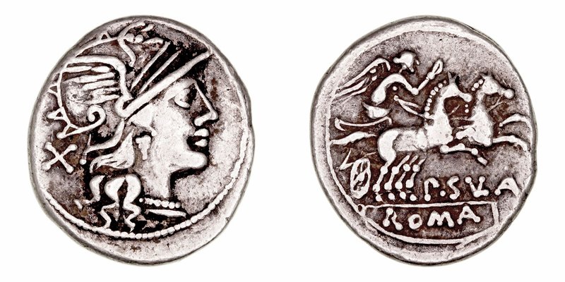 Cornelia
Denario. AR. Roma. (151 a.C.). A/Cabeza de Roma a der., detrás X. R/Vi...
