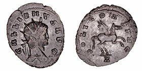 Galieno
Antoniniano. VE. Roma. (253-268). R/SOLI CONS. AVG. Pegaso a la der., en exergo A. 2.94g. RIC.283. Escasa. MBC+.