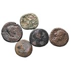 Lotes de Conjunto
AE. Lote de 5 monedas. Sestercios (4) y Grecia Imperial. BC+ a RC.
