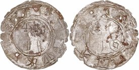 Corona Castellano Leonesa
Alfonso I de Aragón
Dinero. VE. 0.52g. AB.23,4 vte. BC-.