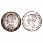 Alfonso XIII
5 Pesetas. AR. Lote de 2 monedas. 1891 y 1892 (pelón). Estrellas visibles. Cal.17/18. Golpecitos. MBC+ a MBC-.