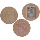 II República
Lote de 3 cartón moneda. 10, 15 y 25 Céntimos. MBC-.