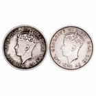 Chipre Jorge VI
Shilling. Cuproníquel. Lote de 2 monedas. 1938 y 1947. KM.27. MBC a BC.