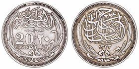 Egipto
20 Piastras. AR. 1916. Sultan Hussein Kamil. 27.78g. KM.321. MBC.
