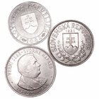 Eslovaquia
AR. Lote de 3 monedas. 10 Korun 1944, 20 Korun 1941 y 50 Korun 1944. KM.7/9/10. EBC+ a EBC-.