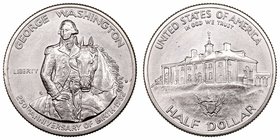 Estados Unidos
1/2 Dólar. AR. 1982 D. George Washington, 250 aniversario de su nacimiento. 12.57g. KM.208. EBC-.