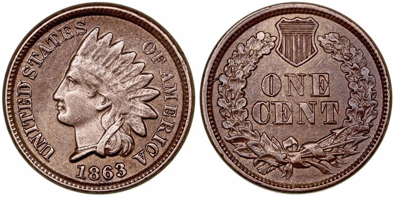 Estados Unidos
Cent. AE. 1863. KM.90. MBC+/EBC-.