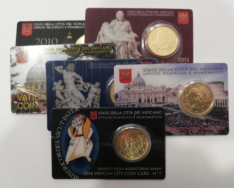 Vaticano
50 Cents. Cuproníquel. Lote de 6 monedas. Coin Card (nº 1, 2, 3, 4, 6 ...