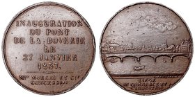 Medalla. Estaño. Inauguración de el Puente de la Boverie, 1837. 32.00mm. Golpecitos en canto. (MBC).